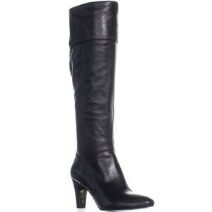 MAX DE CARLO Italian Made Black Leather Knee High Boot Size 9B